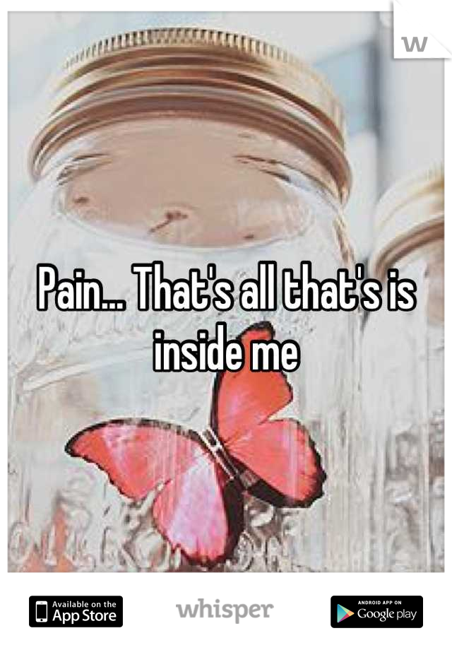 Pain... That's all that's is inside me