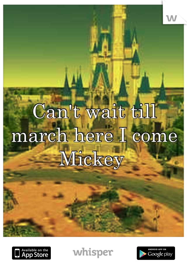 Can't wait till march here I come Mickey 