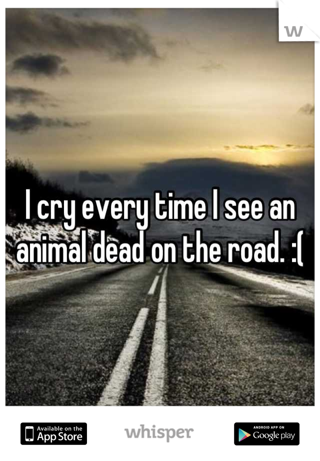 I cry every time I see an animal dead on the road. :(