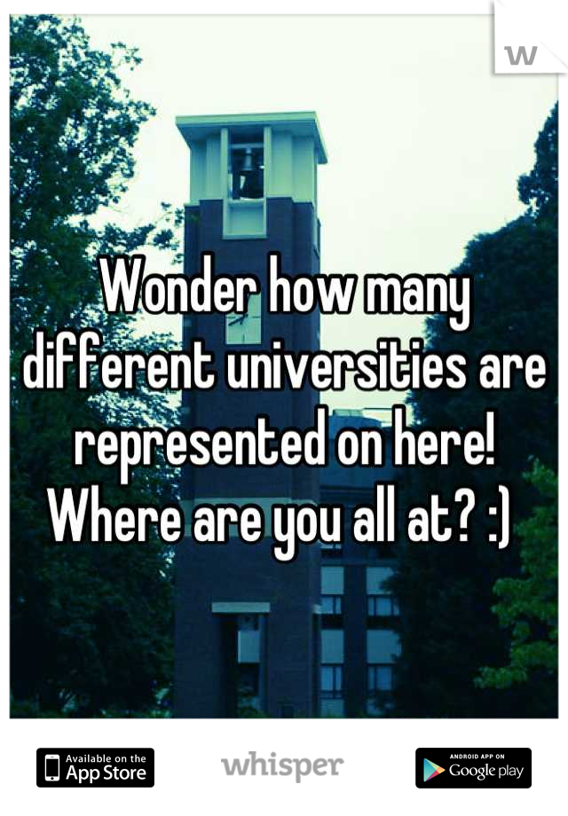 Wonder how many different universities are represented on here! Where are you all at? :) 