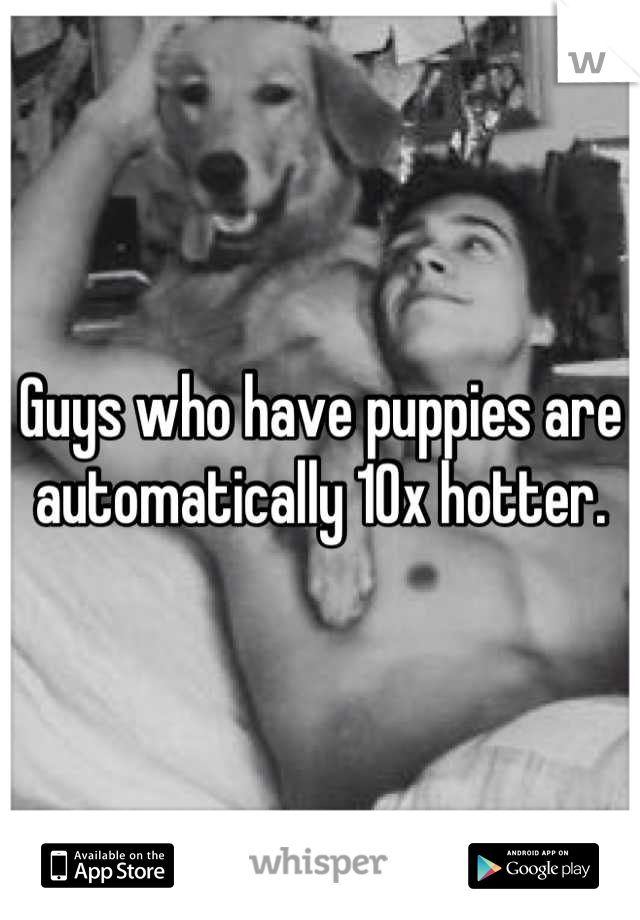 Guys who have puppies are automatically 10x hotter.