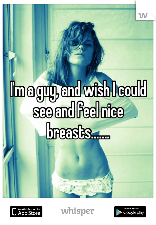 I'm a guy, and wish I could see and feel nice breasts.......