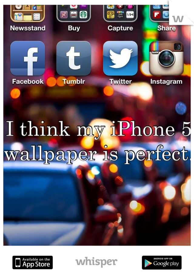 I think my iPhone 5 wallpaper is perfect.