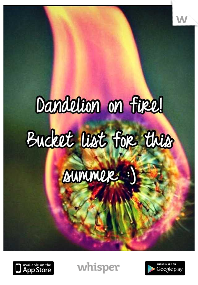 Dandelion on fire! 
Bucket list for this summer :)