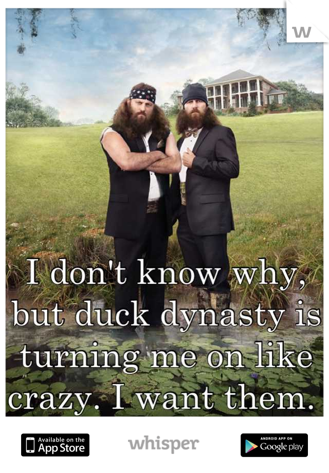 I don't know why, but duck dynasty is turning me on like crazy. I want them. 