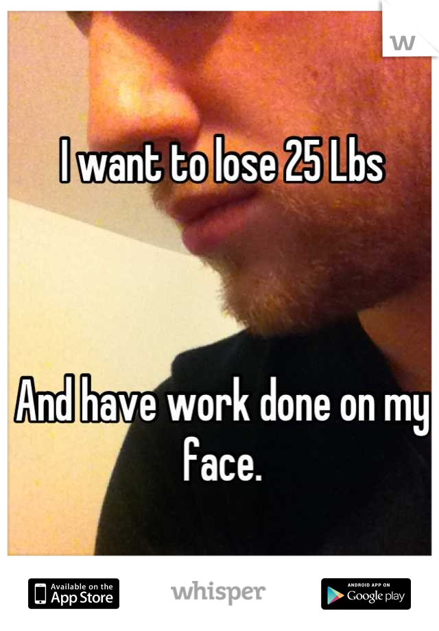 I want to lose 25 Lbs



And have work done on my face.