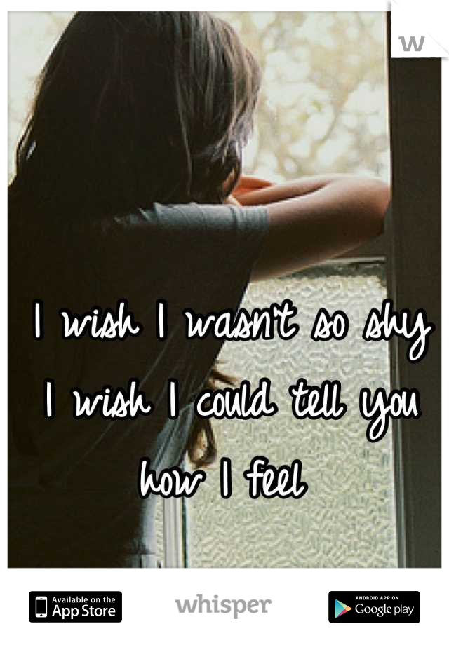 I wish I wasn't so shy
I wish I could tell you how I feel 