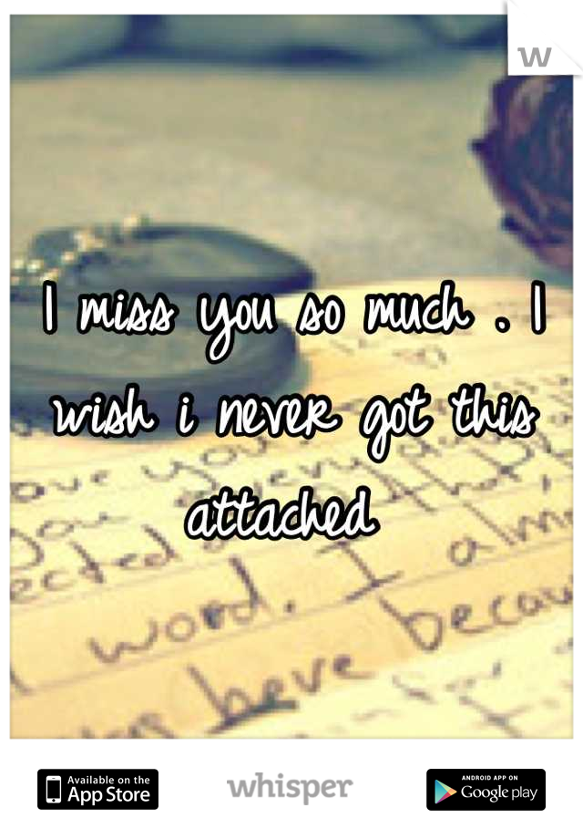 I miss you so much . I wish i never got this attached 