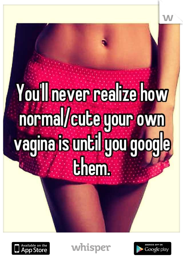 You'll never realize how normal/cute your own vagina is until you google them.