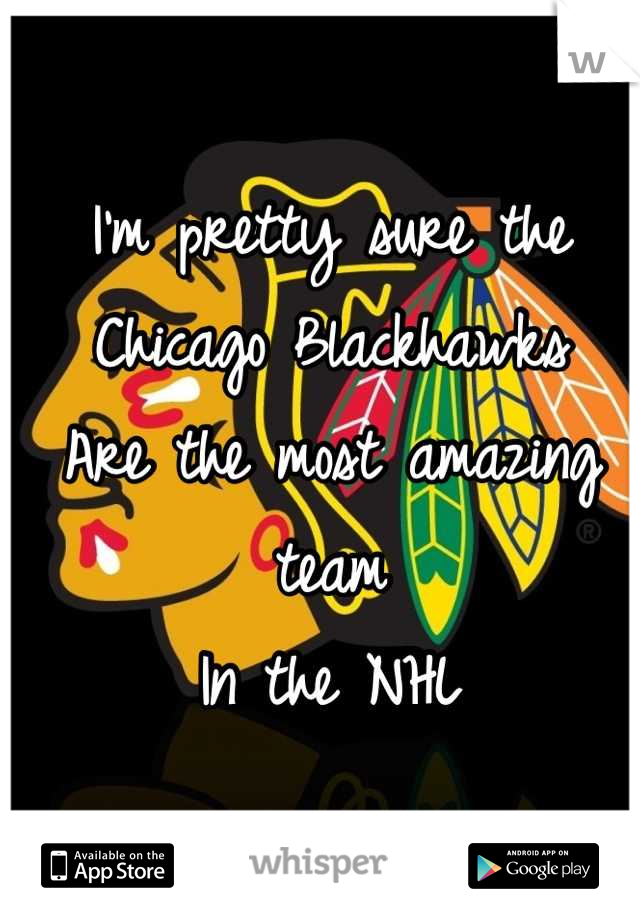 I'm pretty sure the
Chicago Blackhawks
Are the most amazing team
In the NHL