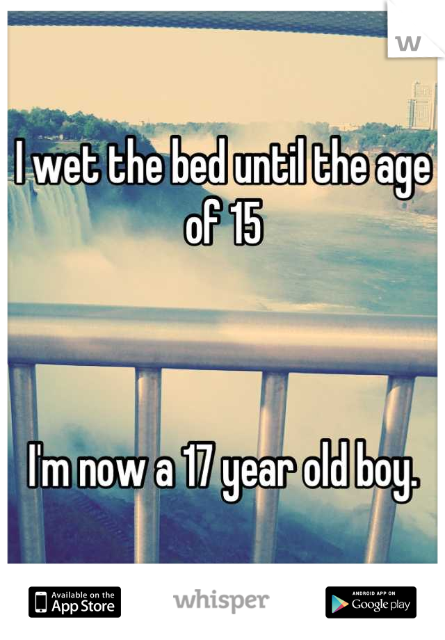 I wet the bed until the age of 15



I'm now a 17 year old boy.