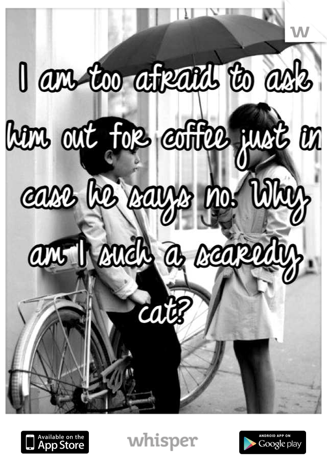 I am too afraid to ask him out for coffee just in case he says no. Why am I such a scaredy cat?
