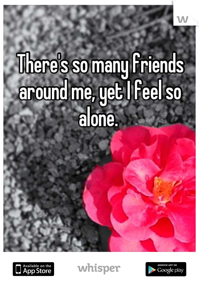 There's so many friends around me, yet I feel so alone. 