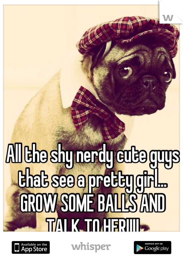 All the shy nerdy cute guys that see a pretty girl... GROW SOME BALLS AND TALK TO HER!!!!