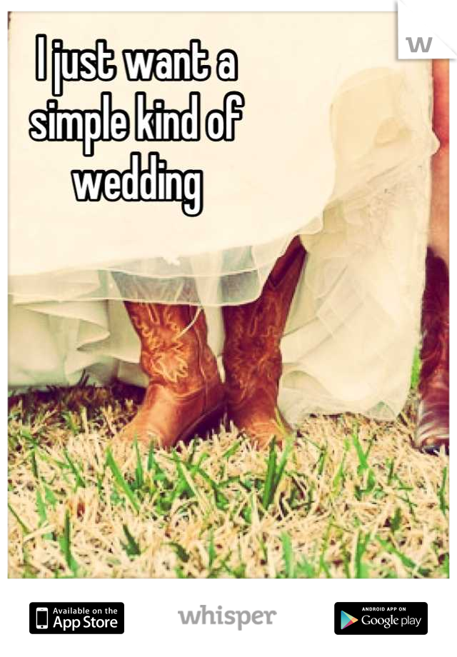 I just want a
simple kind of
wedding