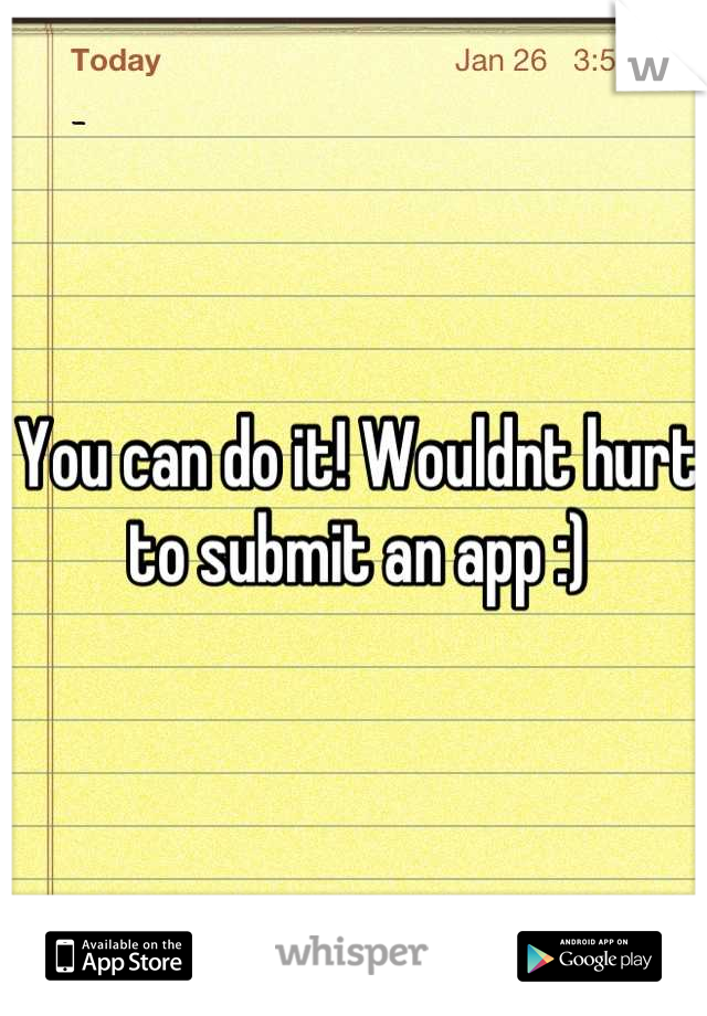 You can do it! Wouldnt hurt to submit an app :)
