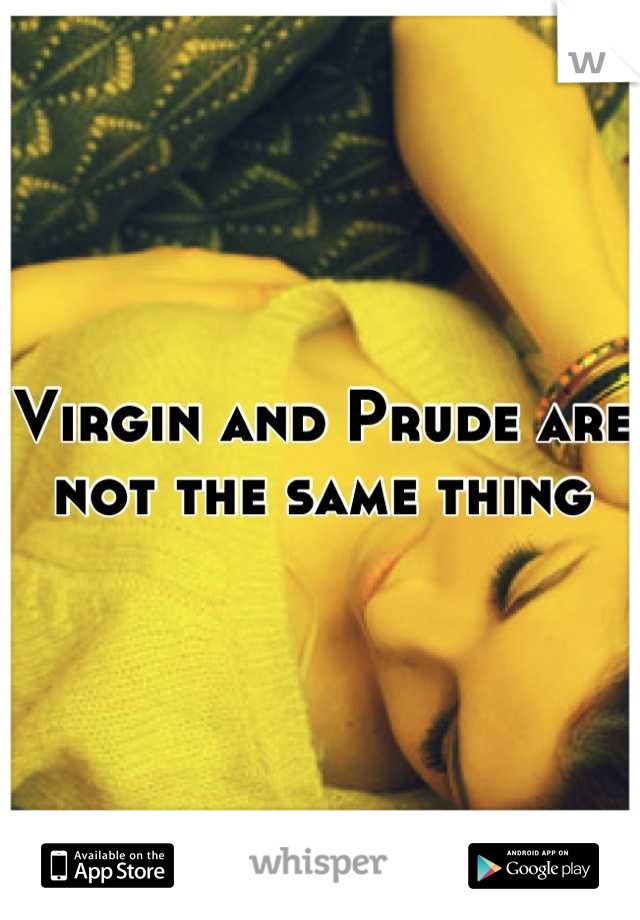 Virgin and Prude are not the same thing