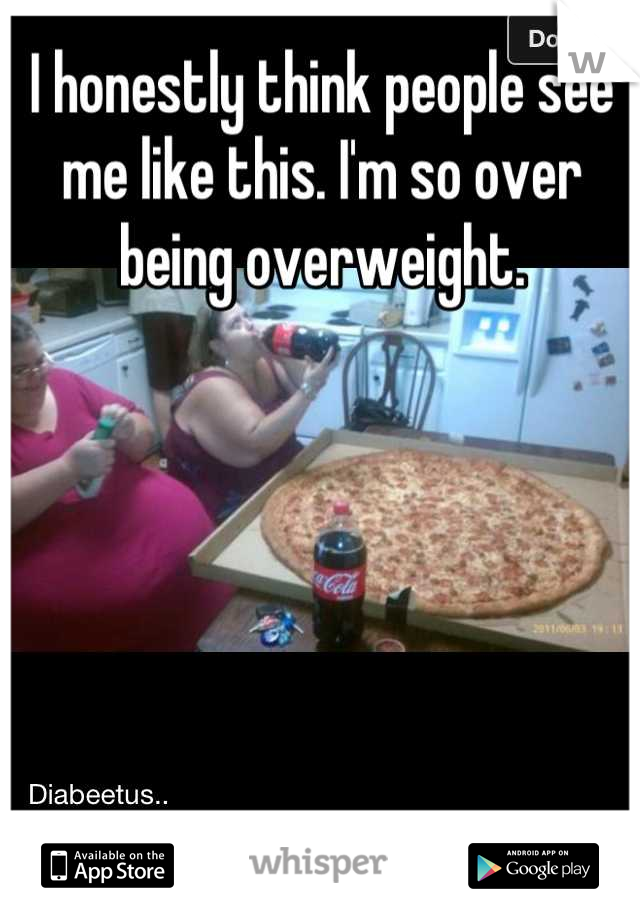 I honestly think people see me like this. I'm so over being overweight.