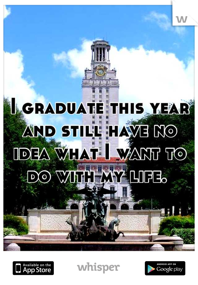 I graduate this year and still have no idea what I want to do with my life. 