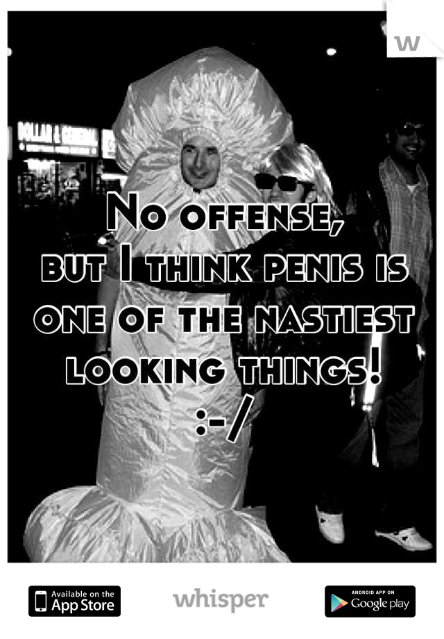 No offense,
but I think penis is one of the nastiest looking things!
:-/