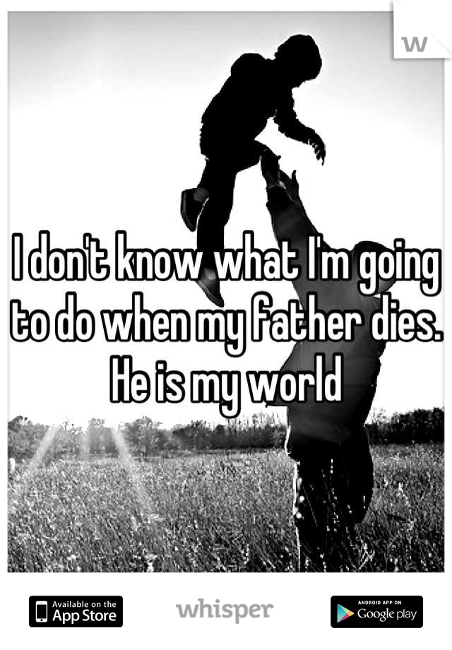 I don't know what I'm going to do when my father dies. He is my world