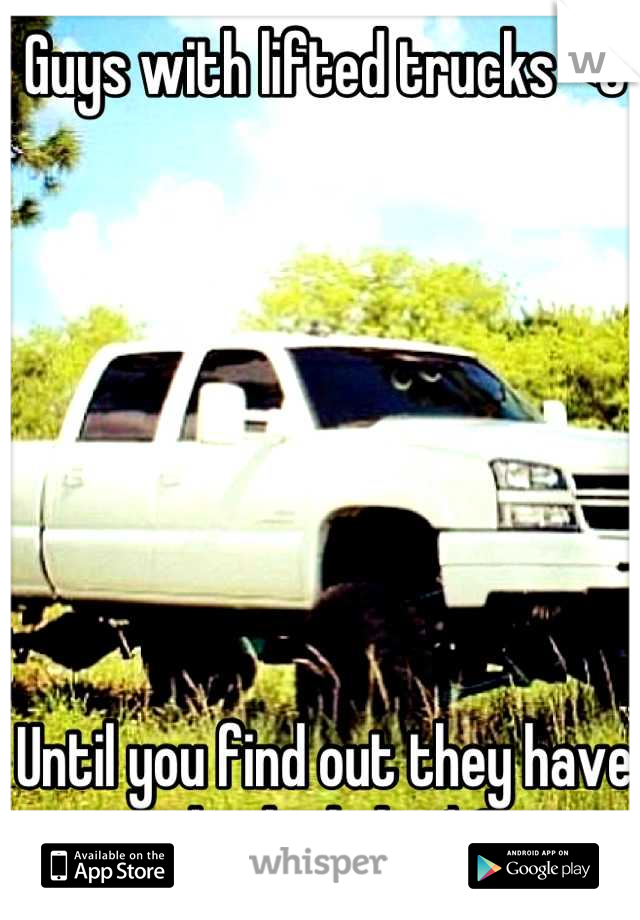 Guys with lifted trucks <3







Until you find out they have a little dick <\3