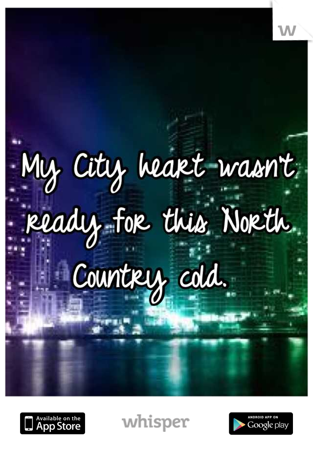 My City heart wasn't ready for this North Country cold. 