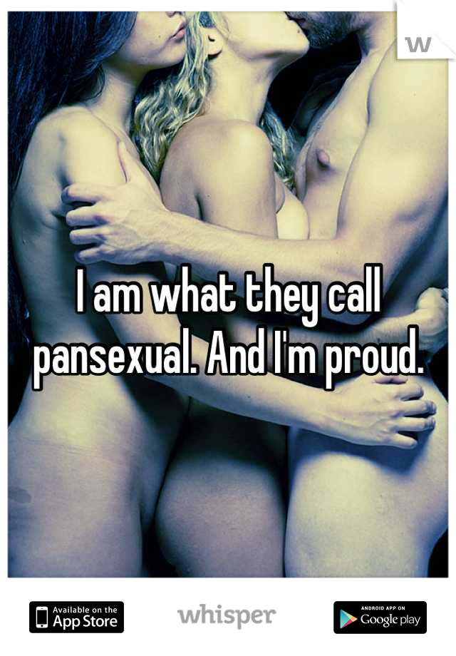 I am what they call pansexual. And I'm proud.