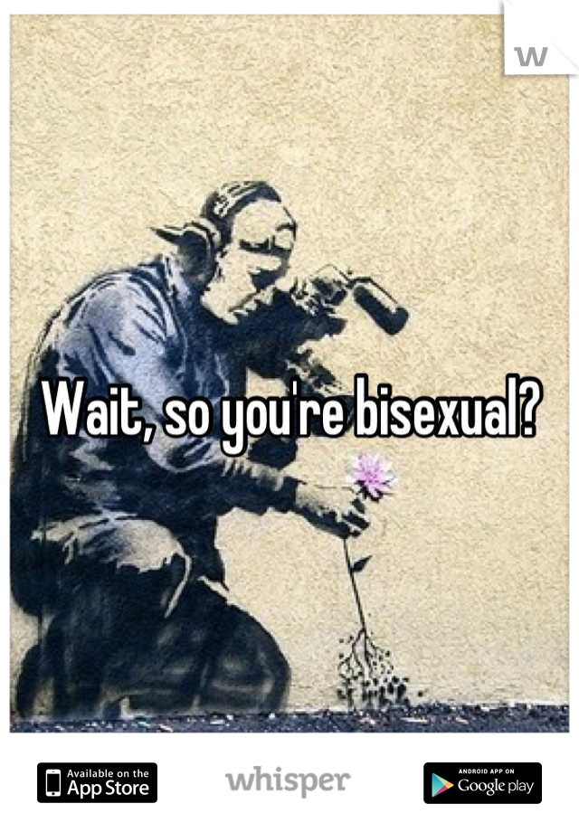 Wait, so you're bisexual?
