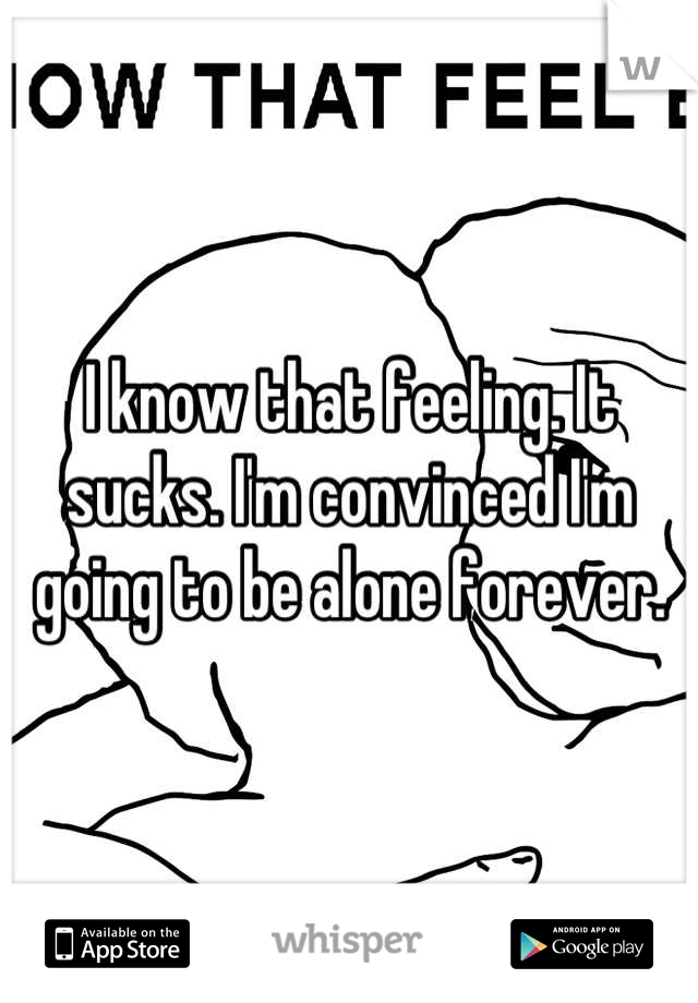 I know that feeling. It sucks. I'm convinced I'm going to be alone forever.