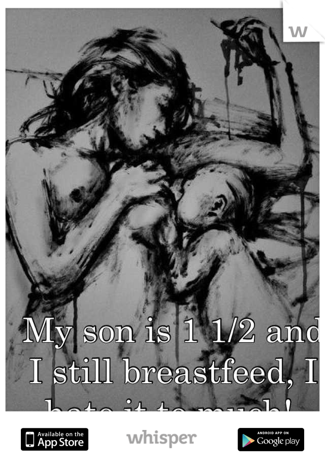 My son is 1 1/2 and I still breastfeed, I hate it to much! 