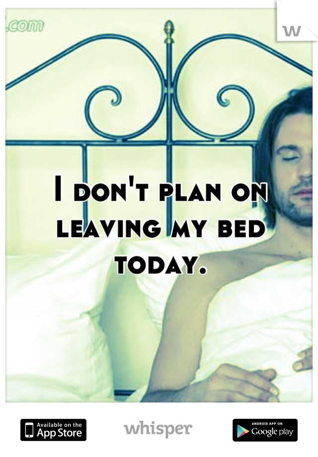 I don't plan on leaving my bed today.