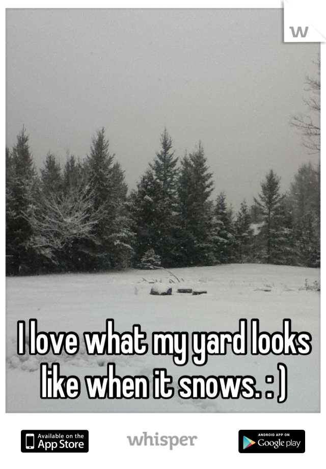 I love what my yard looks like when it snows. : )