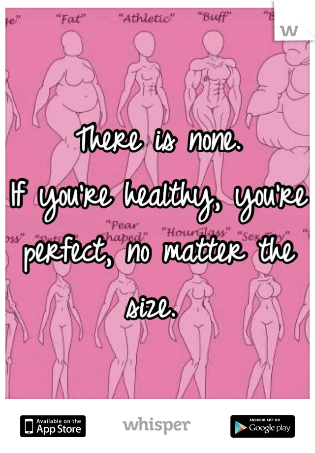 There is none. 
If you're healthy, you're perfect, no matter the size. 