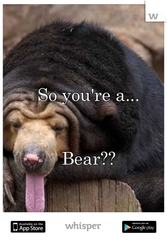 So you're a...


Bear??