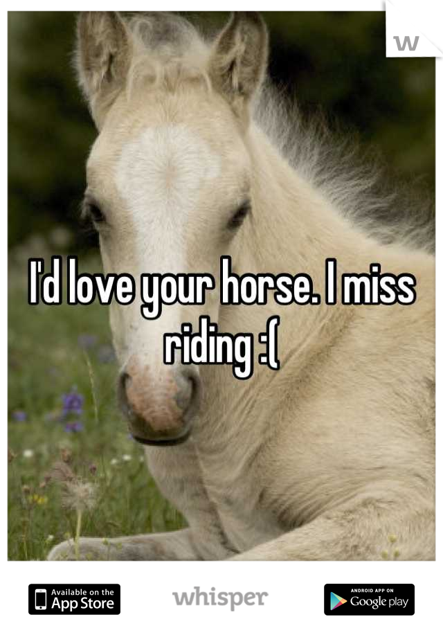 I'd love your horse. I miss riding :(
