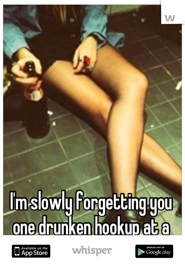 I'm slowly forgetting you one drunken hookup at a time.