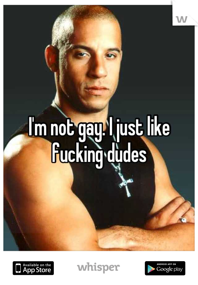 I'm not gay. I just like fucking dudes