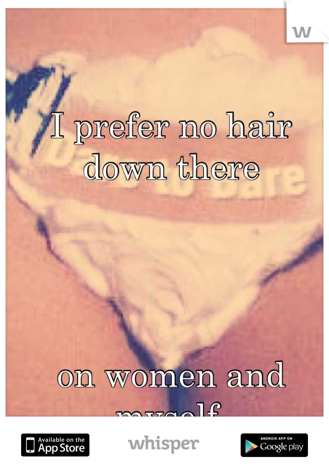 I prefer no hair down there




on women and myself.