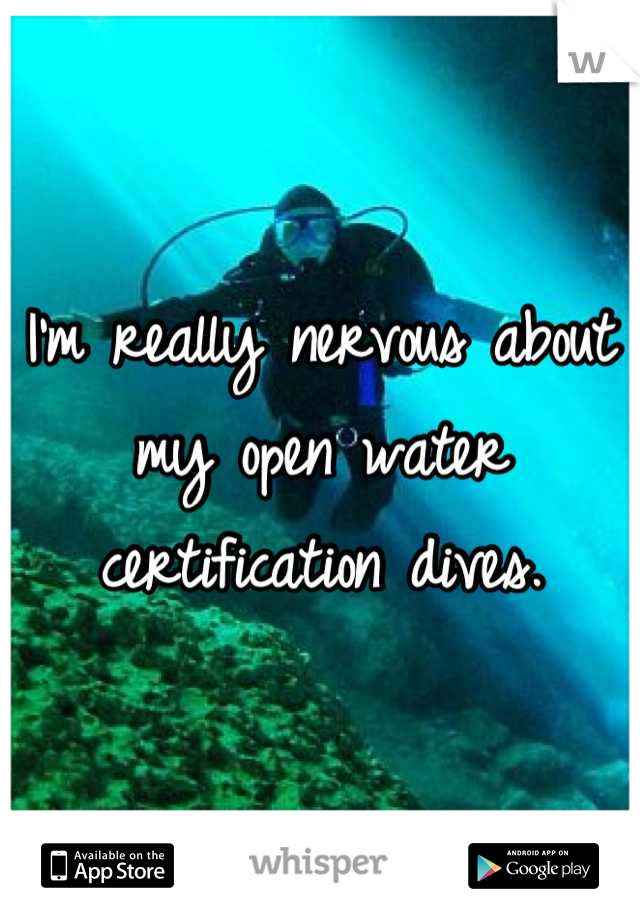 I'm really nervous about my open water certification dives.