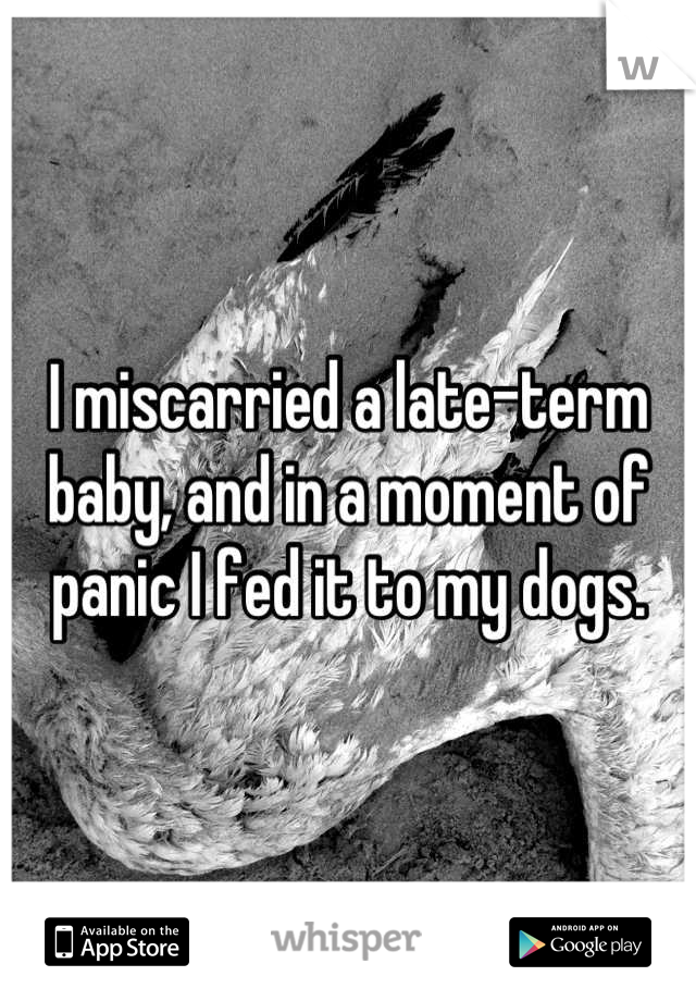 I miscarried a late-term baby, and in a moment of panic I fed it to my dogs.