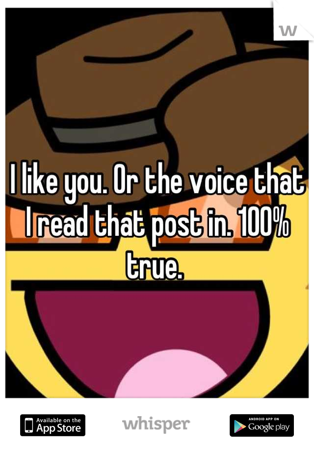 I like you. Or the voice that I read that post in. 100% true. 