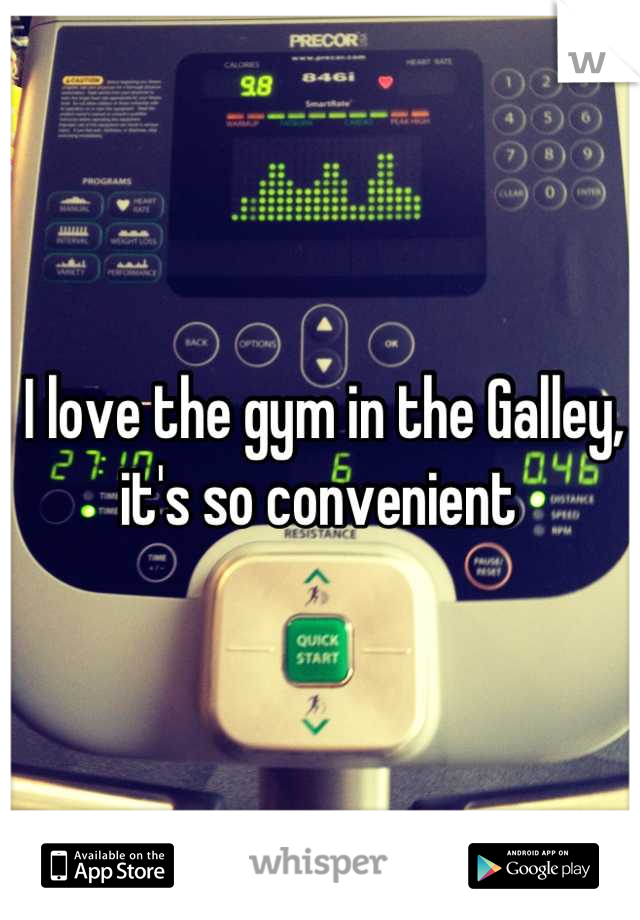I love the gym in the Galley, it's so convenient 