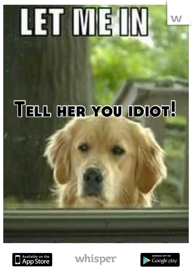 Tell her you idiot! 