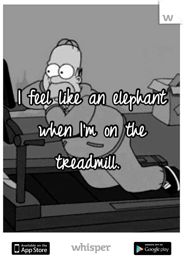 I feel like an elephant when I'm on the treadmill. 
