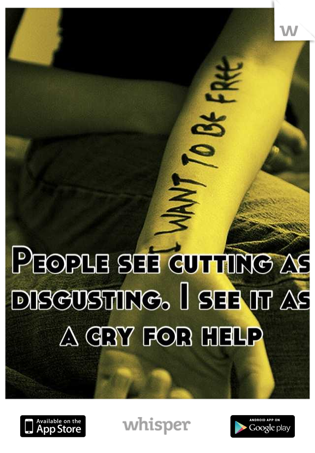 People see cutting as disgusting. I see it as a cry for help