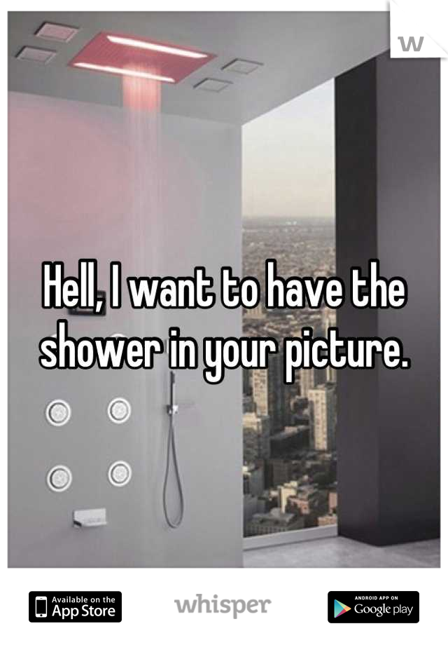 Hell, I want to have the shower in your picture.