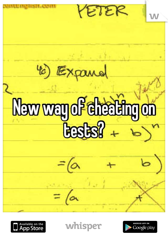 New way of cheating on tests?