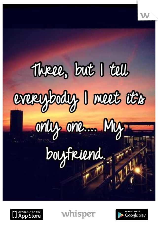 Three, but I tell everybody I meet it's only one.... My boyfriend. 