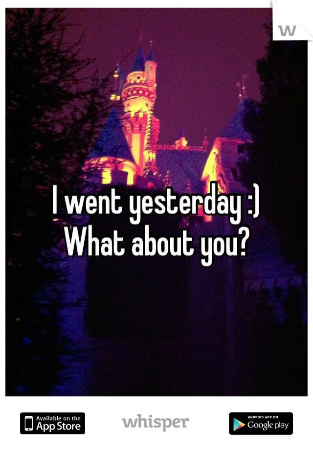 I went yesterday :) 
What about you?